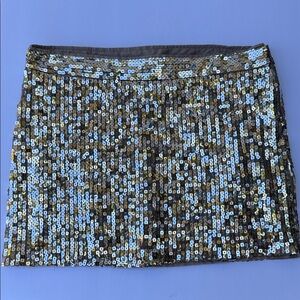 Abercrombie & Fitch Black and Gold Sequin Mini Skirt